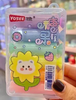 هایلایتر شکلات استوانه‌ای 6 رنگ - کتابفروشی روباه قرمز