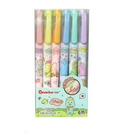 هایلایتر 6 رنگ دو سر 1280 - کتابفروشی روباه قرمز