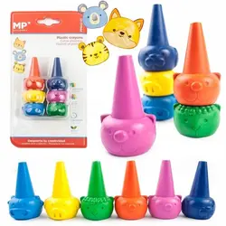 مداد شمعی 6 رنگ MP طرح حیوانات مزرعه - کتابفروشی روباه قرمز