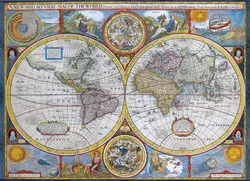 پازل 1000 تکه antique world map - کتابفروشی روباه قرمز