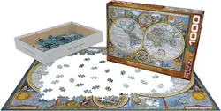 پازل 1000 تکه antique world map - کتابفروشی روباه قرمز