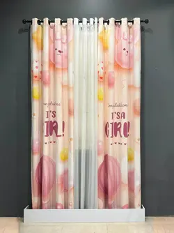 پرده پانچی اتاق کودک مدل دخترانه مخمل و حریر ساده k24