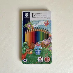 مداد رنگی 12 رنگ استدلر جعبه فلزی تخت (STAEDTLER) - bookisland