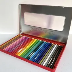 مداد رنگی 36 رنگ فابر کاستل جعبه فلزی تخت (FABER CASTELL) - bookisland