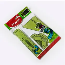 ست خط کش، گونیا و نقاله ژله ای مپد - bookisland