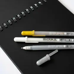 خودکار ژله ای ساکورا سفید و نقره ای و طلایی - bookisland