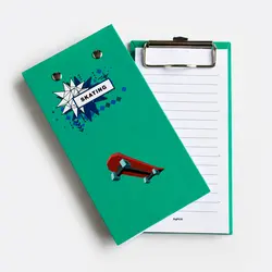 تخته شاسی اسکیت سبزآبی با برگه یادداشت پاپکو (PAPCO) - bookisland