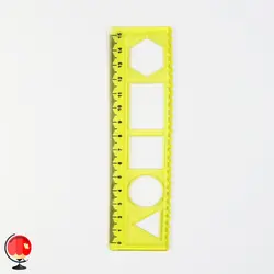 خط کش ژله ای 15 سانتی متری شابلون دار زرد