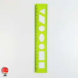 خط کش ژله ای 20 سانتی متری شابلون دار سبز