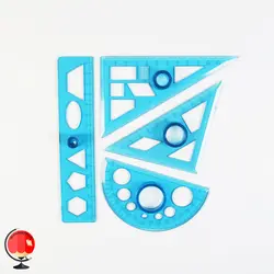 ست گونیا نقاله خط کش فرمینو رنگ آبی