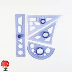 ست گونیا نقاله خط کش فرمینو رنگ بنفش