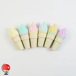 ماژیک هایلایتر فانتزی طرح بستنی قیفی 6 رنگ