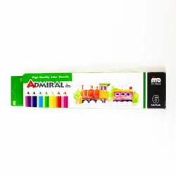 مداد رنگی 6 رنگ ادمیرال طرح قطار