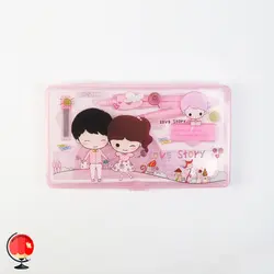 ست پرگار 7 تکه طرح دوستی رنگ صورتی آسدو Aosdu