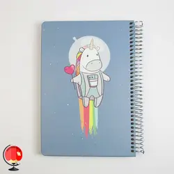 دفتر مشق 100 برگ سیمی طرح یونیکورن جلد سخت سویل