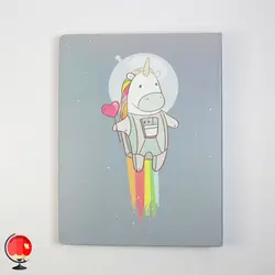 دفتر کلاسوری 100 برگ قفل فلزی طرح  اسب تک شاخ سویل