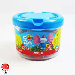 خمیر بازی 5 رنگ سطلی آبی آریا