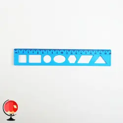 خط کش ژله ای 20 سانتی متری شابلون دار آبی