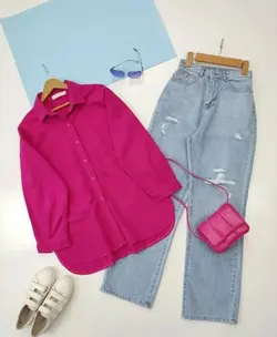 مانتو اسپرت تک جیب پوپلین کد545