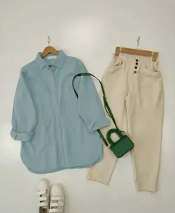 مانتو اسپرت تک جیب پوپلین کد545