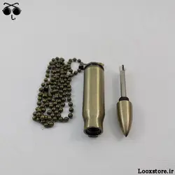 گردنبند فندک بنزینی با طرح فشنگ (گلوله)