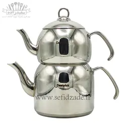 کتری و قوری لوله دار دستی لوکس 802 دسته استیل 2.5 لیتری