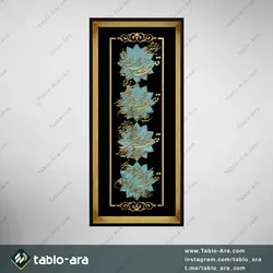 خرید تابلو معرق مولتی 65*30 سانت طرح 4 قل با قاب 208 - تابلو آرا