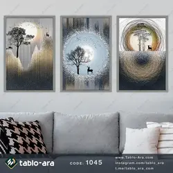 خرید مجموعه تابلو دکوراتیو سه عددی کد 1045 - تابلو آرا