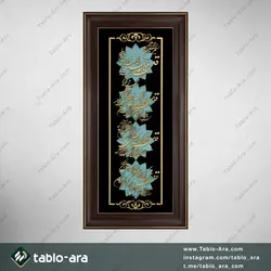 خرید تابلو معرق مولتی 70*35 سانت طرح 4 قل با قاب 520 - تابلو آرا