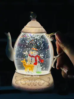 قوری آدم برفی چراغدار،دکوری کریسمس