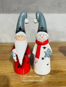 دکوری چراغدار بابانوئل و آدم برفی کریسمس بزرگ