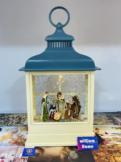 فانوس موزیکال ولادت مسیح و مجوسان،آبی