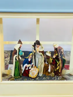 فانوس موزیکال ولادت مسیح و مجوسان،آبی