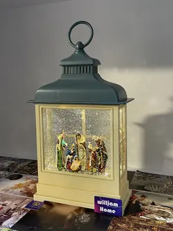 فانوس موزیکال ولادت مسیح و مجوسان،آبی