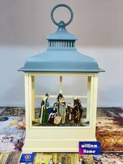 فانوس موزیکال ولادت مسیح و مجوسان،آبی
