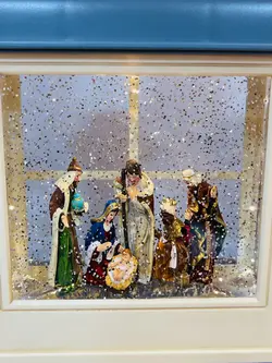 فانوس موزیکال ولادت مسیح و مجوسان،آبی