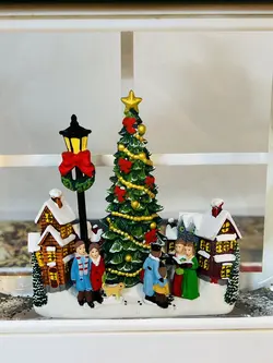 فانوس موزیکال دهکده کریسمس،سبز