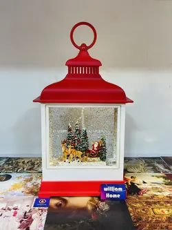 فانوس موزیکال بابانوئل و‌سورتمه گوزن ها، قرمز