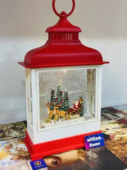 فانوس موزیکال بابانوئل و‌سورتمه گوزن ها، قرمز