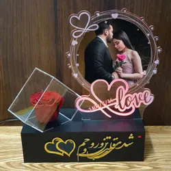 باکس گل رز جاودان مدل مرکب مشکی