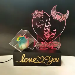 باکس گل رز جاودان مدل مرکب مشکی