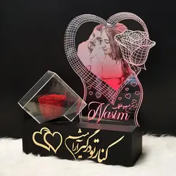 باکس گل رز جاودان مدل مرکب مشکی