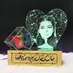 باکس گل رز جاودان مدل مرکب طلایی