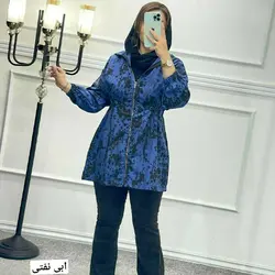 مانتو آبرنگی ترگال رنگ آبی نفتی