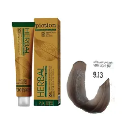 رنگ مو پیکشن سری شنی شماره 9.13 رنگ بلوند شنی خیلی روشن حجم 100 میل