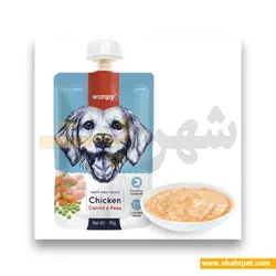 پودینگ سگ ونپی طعم مرغ با هویج و نخود فرنگی