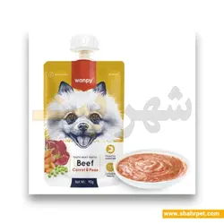 پودینگ سگ ونپی طعم گوشت با هویج و نخود فرنگی