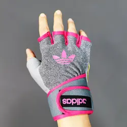 دستکش بدنسازی و ورزشی زنانه مچبنددار آدیداس