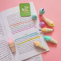 هایلایتر بستنی قیفی فانتزی 6 عددی | کاکتوسک