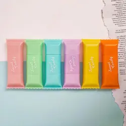 هایلایتر شکلاتی پاستلی فانتزی 6 عددی دو سر | کاکتوسک